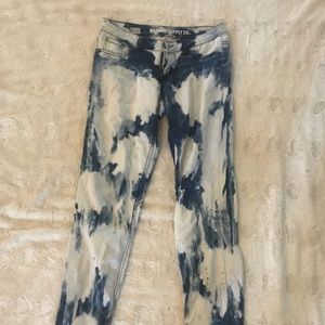Mossimo Supply blue and white “painted” denim